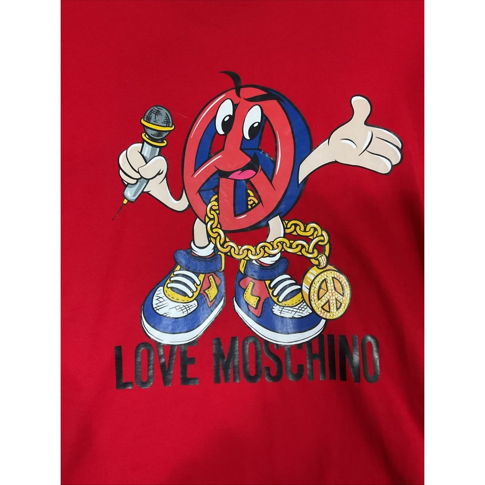 Love Moschino Womens XS Red Peace Sign HIp Hop Graphic NWOT